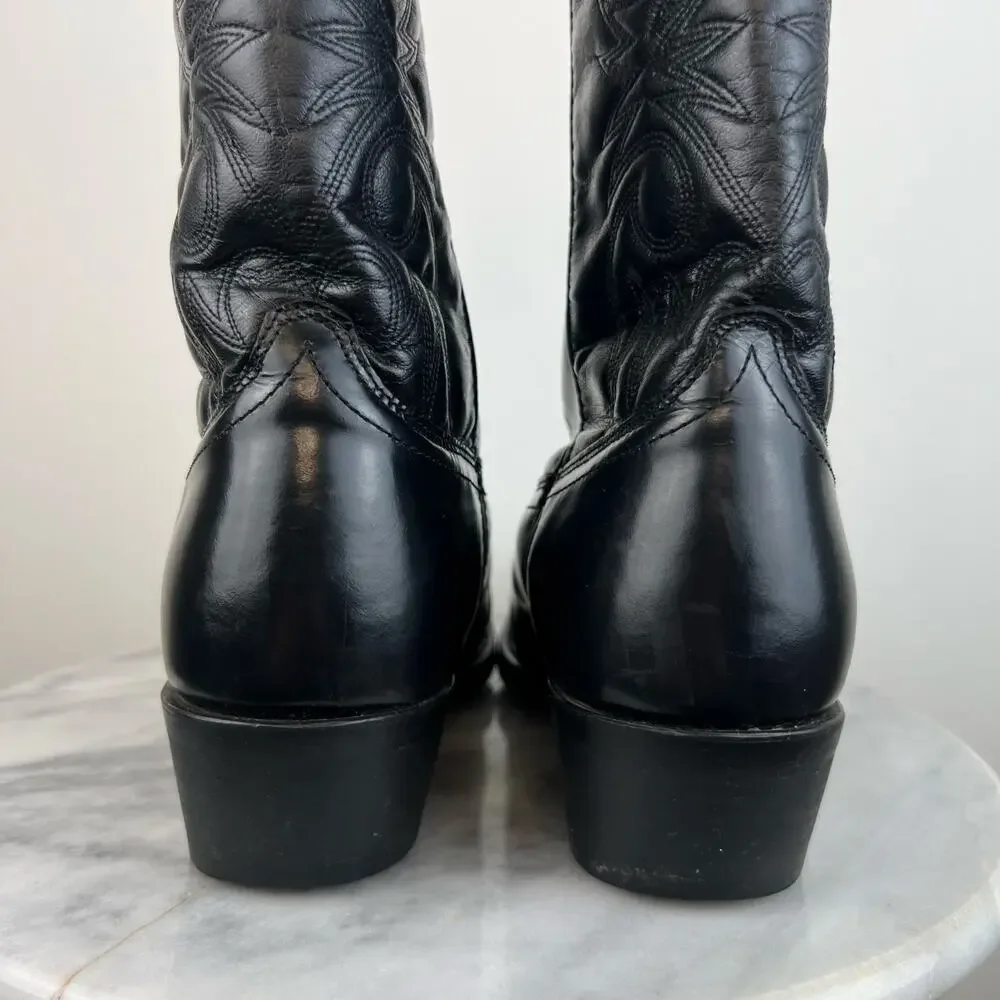 Laredo Men's Black Genuine Leather Paris Western Cowboy Boots (Sz 11 Extra Wide)